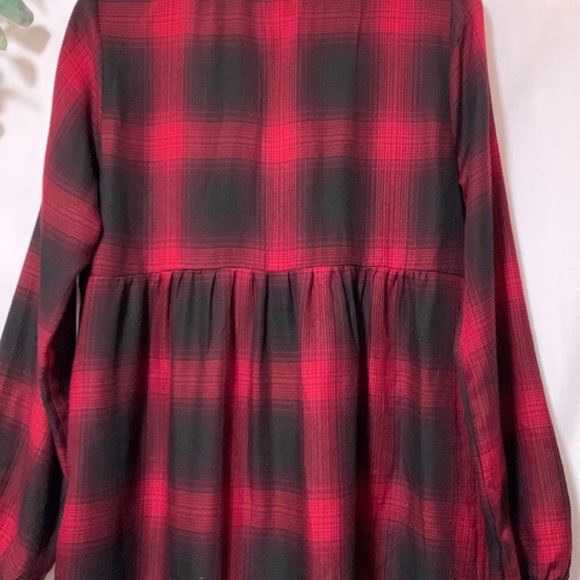 Long sleeve button front plaid dress size med - Picture 6 of 8